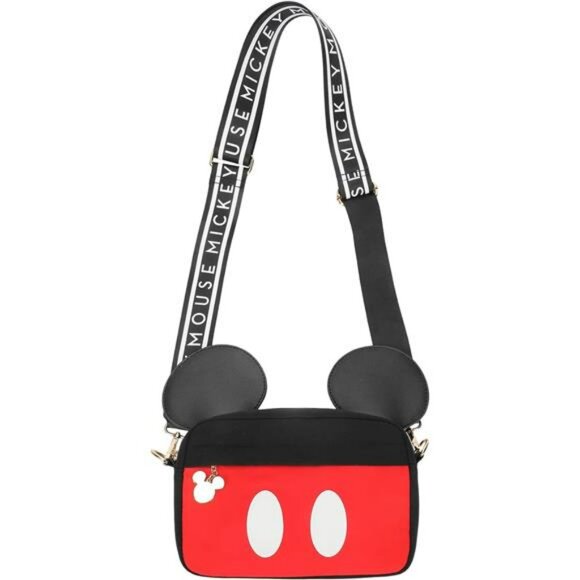 Mickey Mouse Ears Crossbody Bag Black Small Disney Purse with Zip Pockets - Picture 1 of 8
